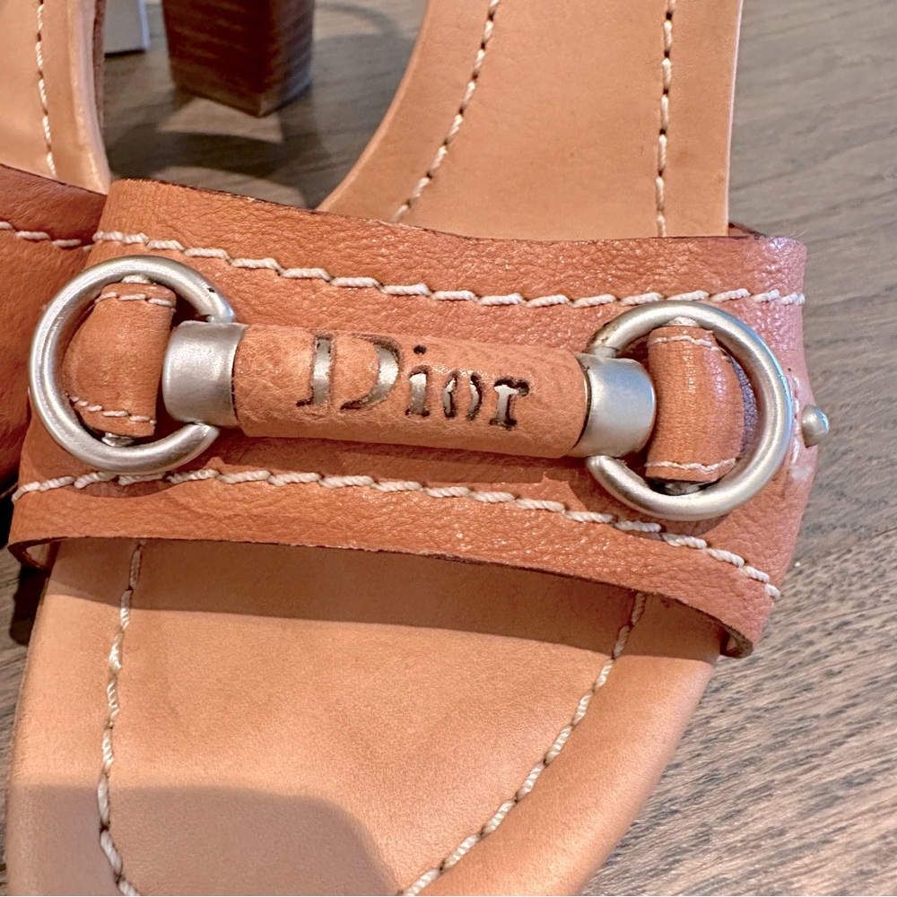 Dior Vintage My Dior sandals in caramel leather - Picture 10 of 13